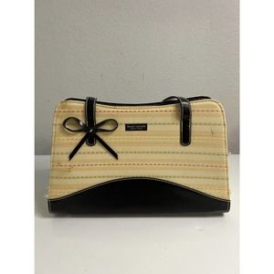 Kate Spade bow/stiched cream/black shoulder bag